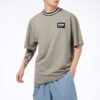 Camiseta lisa de cuello redondo para hombre “Verde oliva”