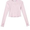 Camiseta lisa de manga larga rosa (mujeres)