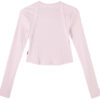 Camiseta lisa de manga larga rosa (mujeres)
