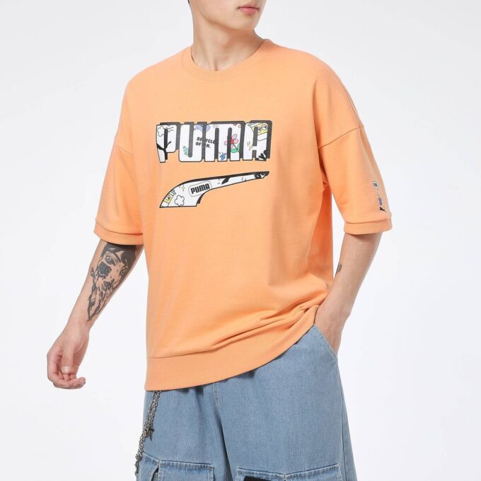 Camiseta Logo Essentials “Naranja y Blanco”