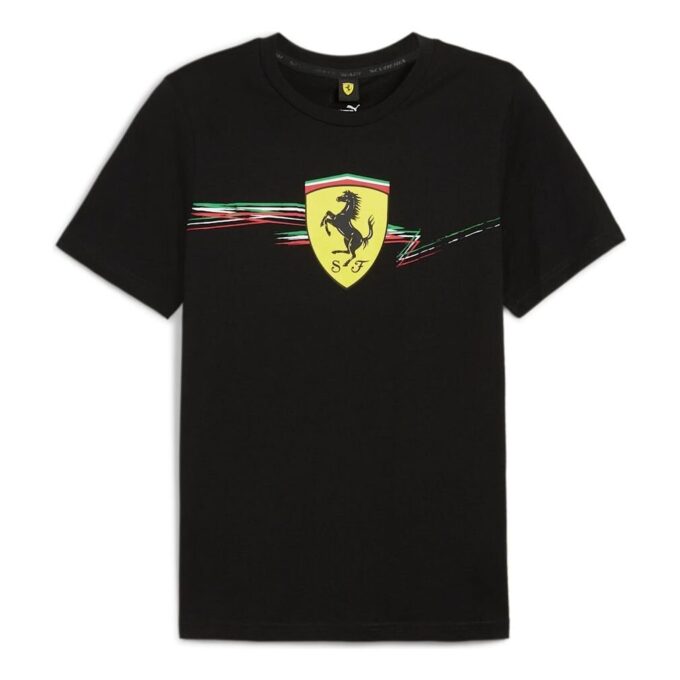 Camiseta negra con el escudo grande de la Scuderia Ferrari Race
