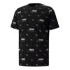 Camiseta negra con estampado del logotipo Essentials