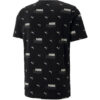 Camiseta negra con estampado del logotipo Essentials
