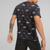 Camiseta negra con estampado del logotipo Essentials