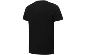 Camiseta negra con logo colorido