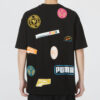 Camiseta negra con logo de insignia mixta
