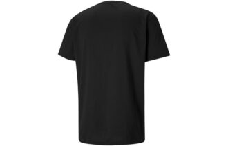 Camiseta negra con logotipo reciclado de alto rendimiento