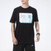 Camiseta negra de corte regular con estampado gráfico