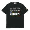 Camiseta negra de manga corta y cuello redondo con alfabeto