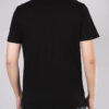 Camiseta negra de manga corta y cuello redondo con alfabeto