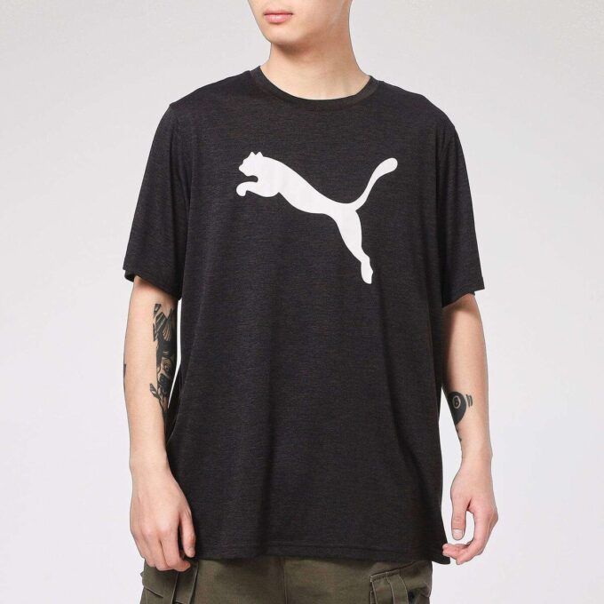 Camiseta negra jaspeada de Train Favorite