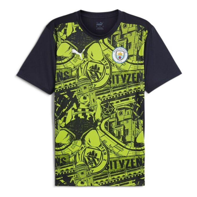 Camiseta prepartido del Manchester City “Amarillo Azul”