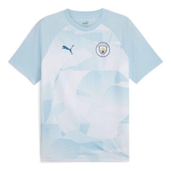 Camiseta prepartido del Manchester City “Azul cielo plateado”