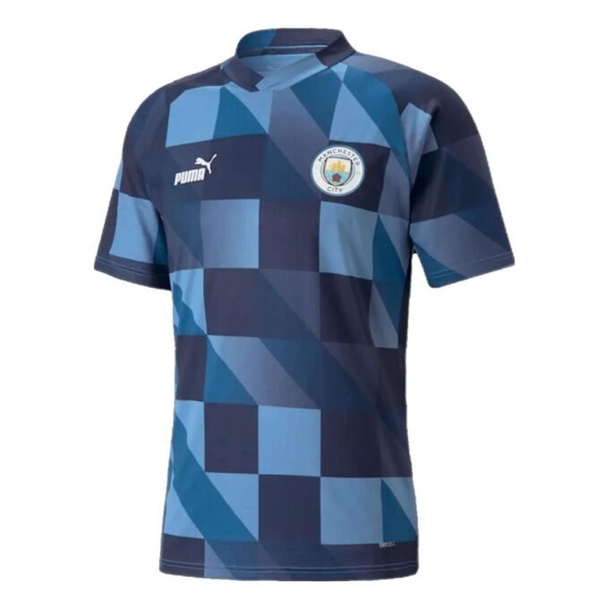 Camiseta prepartido del Manchester City FC “Azul marino y blanco”