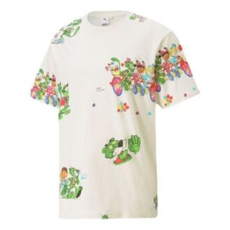 Camiseta PUMA x KS AOP de manga corta en blanco cremoso