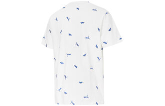 Camiseta PUMA x Maison Kitsune Crossover AOP con logotipo bordado, cuello redondo, manga corta, color blanco