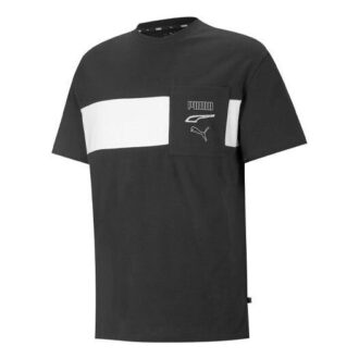 Camiseta Rebel de manga corta y cuello redondo para hombre, color negro
