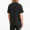 Camiseta Rebel de manga corta y cuello redondo para hombre, color negro
