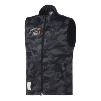 Chaleco de golf PGW Monster Stretch Down con cremallera completa, color negro