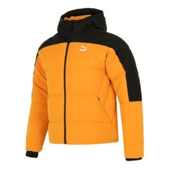Chaqueta acolchada con bloques de color “Naranja”