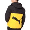 Chaqueta acolchada con logo en amarillo