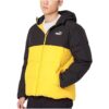 Chaqueta acolchada con logo en amarillo