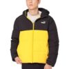 Chaqueta acolchada con logo en amarillo