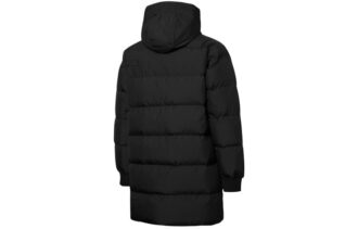 Chaqueta acolchada negra con logotipo protector