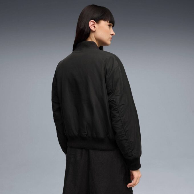 Chaqueta bomber de satén T7 para mujer Chaqueta bomber de satén T7 para mujer