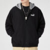 Chaqueta con capucha en bloque “Negro, blanco y gris”