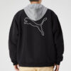 Chaqueta con capucha en bloque “Negro, blanco y gris”