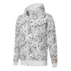 Chaqueta con capucha y cremallera completa con estampado integral Club “Blanca”