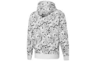 Chaqueta con capucha y cremallera completa con estampado integral Club “Blanca”