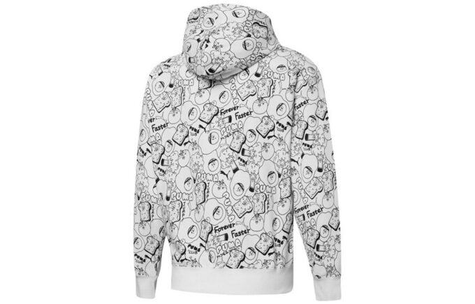Chaqueta con capucha y cremallera completa con estampado integral Club “Blanca”