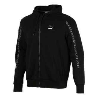 Chaqueta con capucha y cremallera completa Elevate “Negro y blanco”