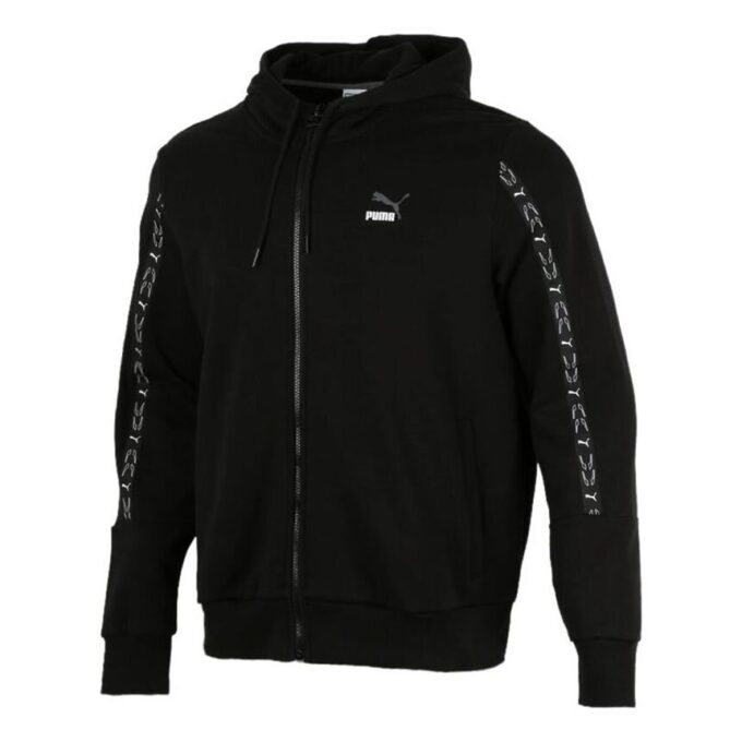 Chaqueta con capucha y cremallera completa Elevate “Negro y blanco”