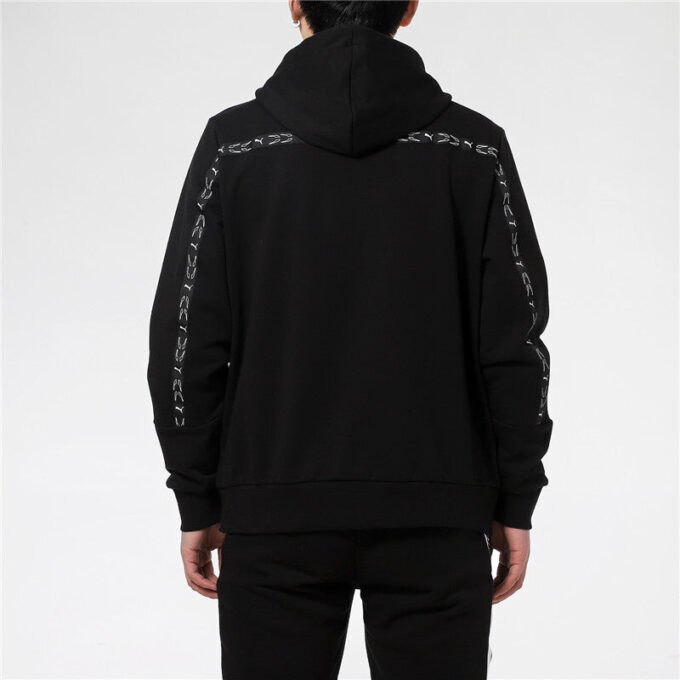 Chaqueta con capucha y cremallera completa Elevate “Negro y blanco”