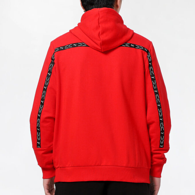 Chaqueta con capucha y cremallera completa Elevate “Rojo y negro”