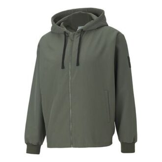 Chaqueta con capucha y cremallera completa “Verde”
