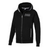Chaqueta con cremallera y capucha en bloques de color negro