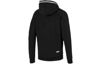 Chaqueta con cremallera y capucha en bloques de color negro