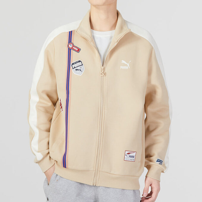 Chaqueta con cremallera y escudo del equipo “Beige”