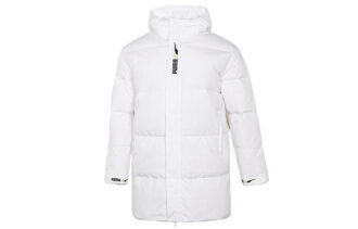 Chaqueta cortavientos de plumón blanca