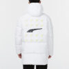 Chaqueta cortavientos de plumón blanca