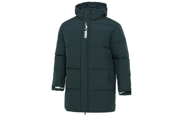 Chaqueta cortavientos de plumón verde