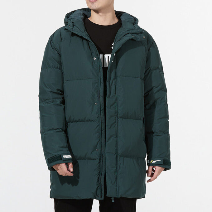 Chaqueta cortavientos de plumón verde