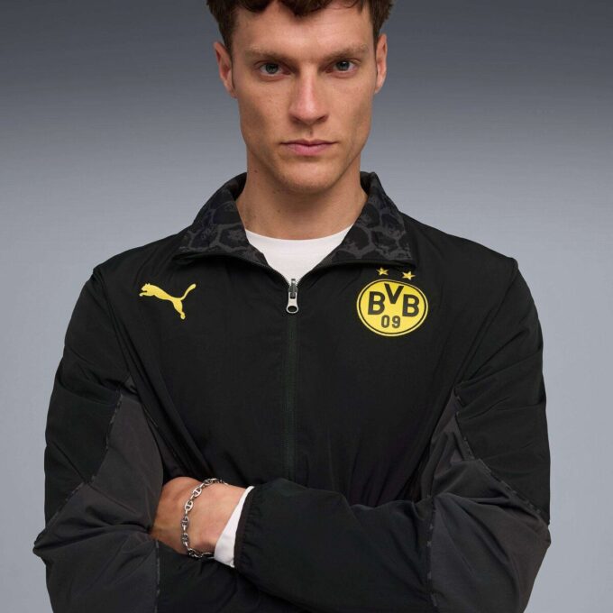Chaqueta cortavientos reversible de fútbol PUMA x KIDSUPER Borussia Dortmund para hombre Chaqueta cortavientos reversible de fútbol PUMA x KIDSUPER Borussia Dortmund para hombre