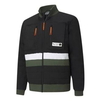 Chaqueta de baloncesto acolchada de invierno “Parket” (negro y verde)