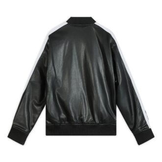 Chaqueta de béisbol de piel sintética T7 “Negro y blanco”