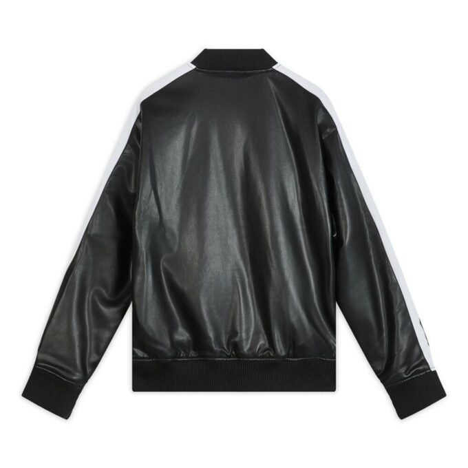 Chaqueta de béisbol de piel sintética T7 “Negro y blanco”